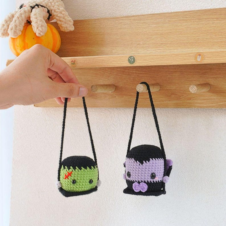 Halloween On Swing Crochet Pattern Bundle+Finished Crafts Bundle+ Crochet Kit Bundle