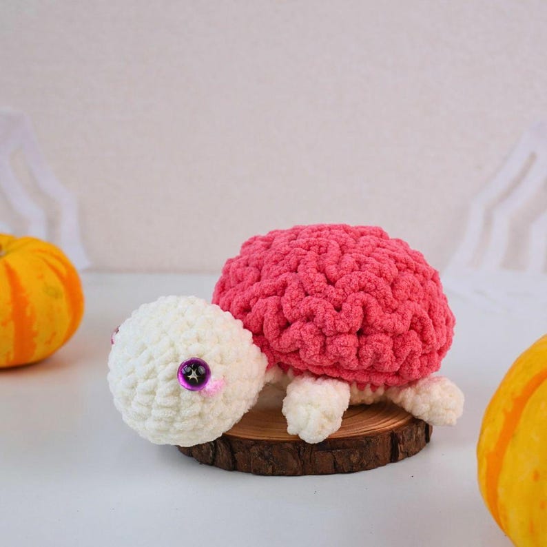 Halloween Brain Turtle No Sew Crochet Pattern +Finished Crafts+ Crochet Kit