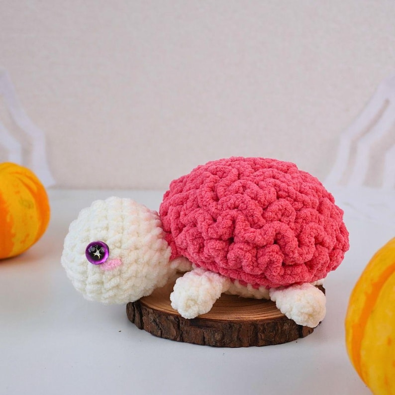 Halloween Brain Turtle No Sew Crochet Pattern +Finished Crafts+ Crochet Kit