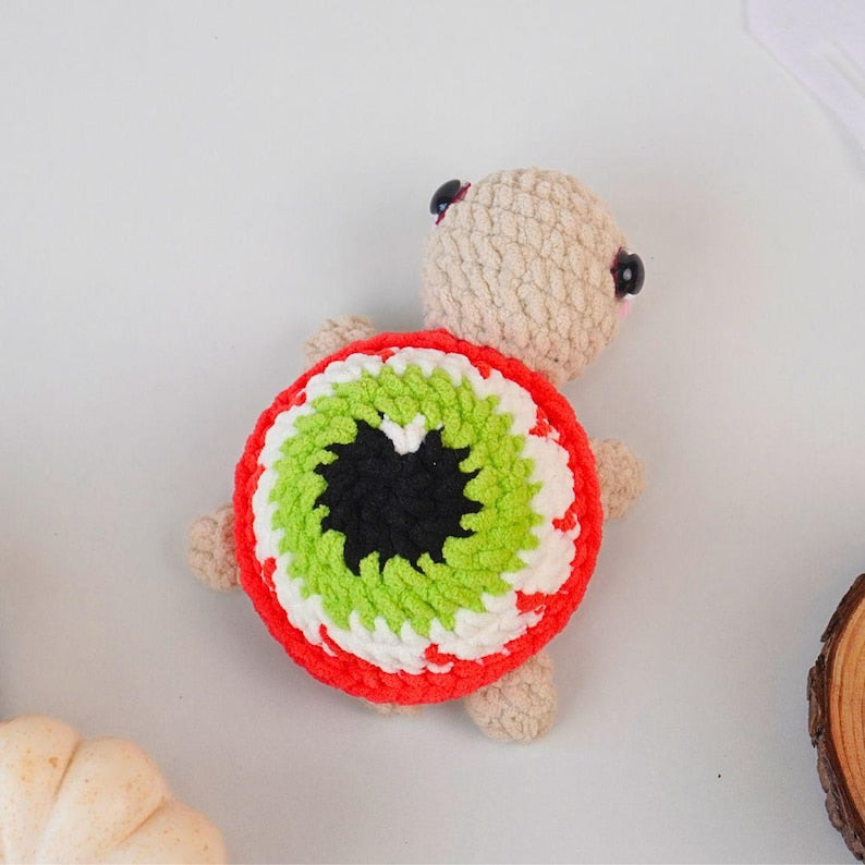 Halloween Eyeball Turtle No Sew Crochet Pattern +Finished Crafts+ Crochet Kit