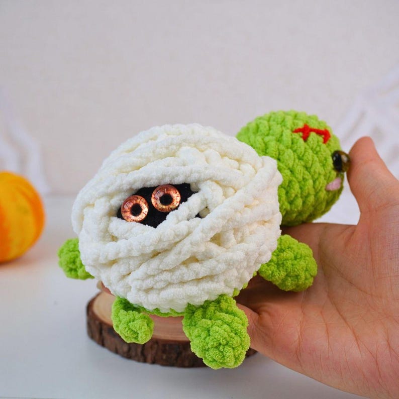 Halloween Frankenstein Turtle No Sew Crochet Pattern +Finished Crafts+ Crochet Kit