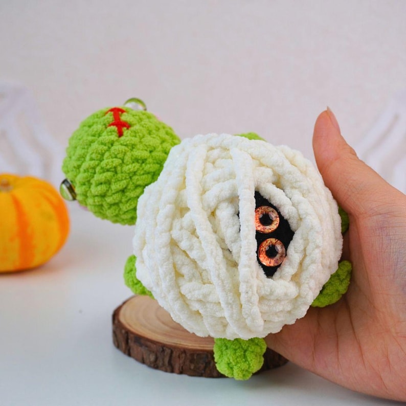 Halloween Frankenstein Turtle No Sew Crochet Pattern +Finished Crafts+ Crochet Kit