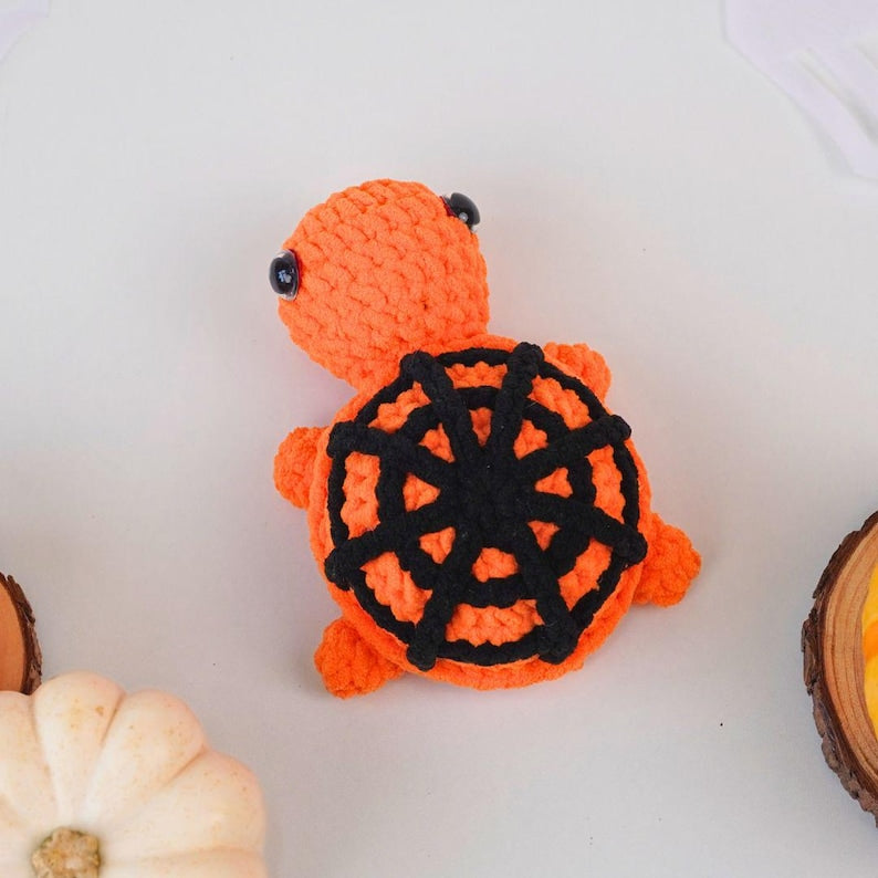 Halloween Spider Turtle No Sew Crochet Pattern +Finished Crafts+ Crochet Kit