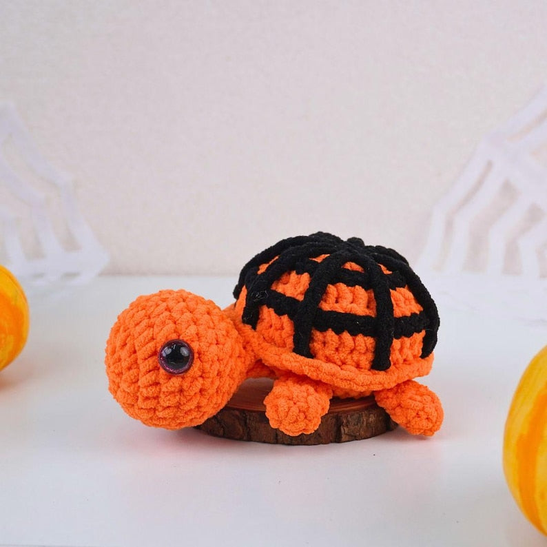 Halloween Spider Turtle No Sew Crochet Pattern +Finished Crafts+ Crochet Kit