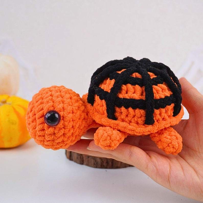 Halloween Spider Turtle No Sew Crochet Pattern +Finished Crafts+ Crochet Kit