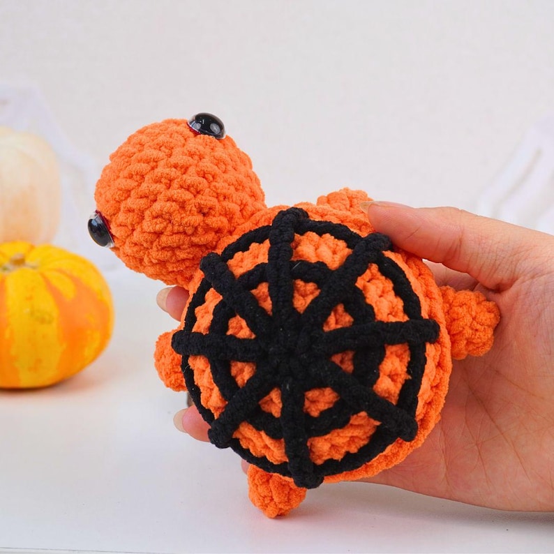 Halloween Spider Turtle No Sew Crochet Pattern +Finished Crafts+ Crochet Kit