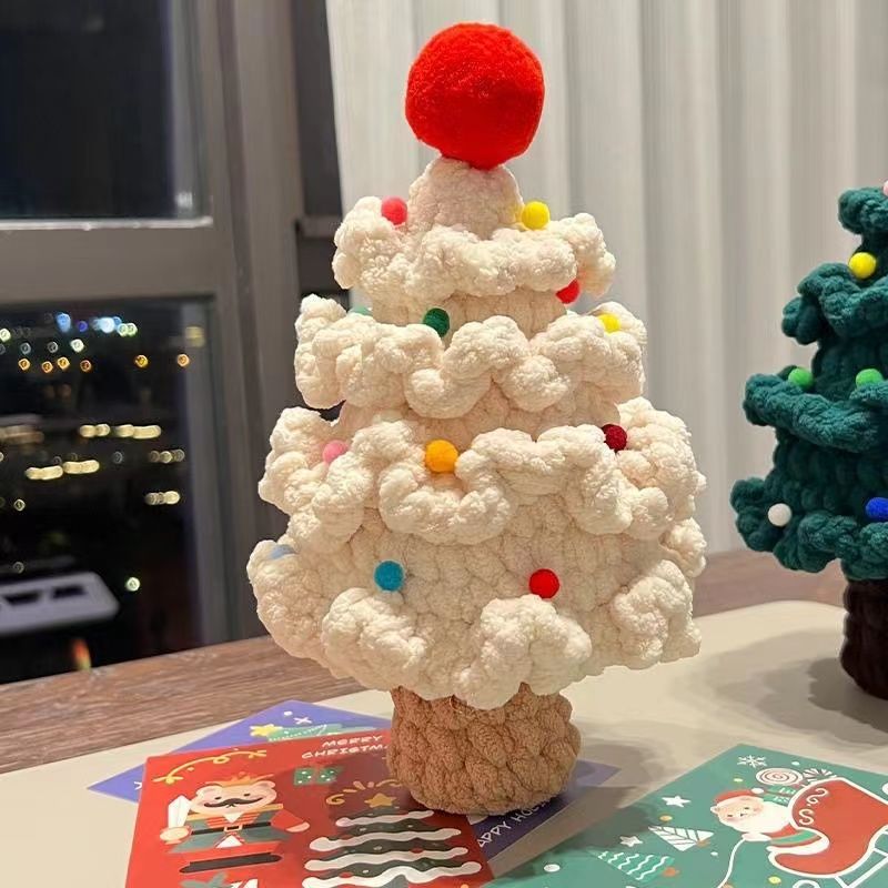 Colorful Christmas Tree Crochet Kit-Apricot