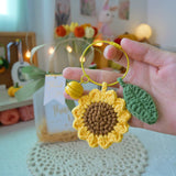 Load image into Gallery viewer, Sunflower Keychain Charm Crochet Kit