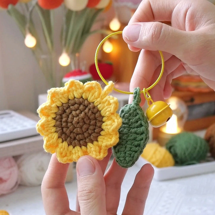 Sunflower Keychain Charm Crochet Kit